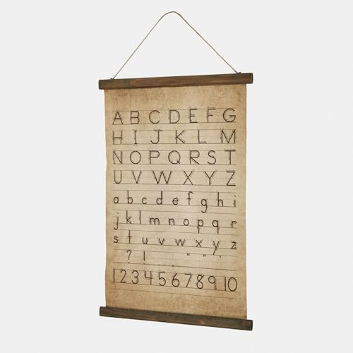 Loberon Wandbild Carentia - Charmanter Alphabetdruck - Ruhige Lernatmosphäre - Ideal für das Kinderzimmer - Wanddekoration - Polyester - Tannenholz, Creme