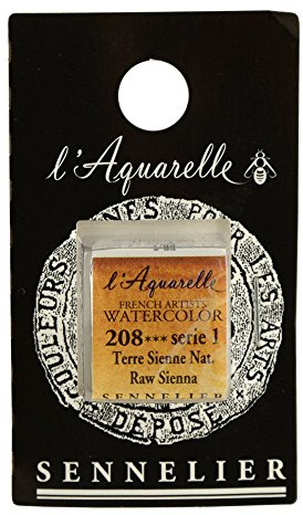SENNELIER Französische Künstler Aquarell Halbpfanne Raw Sienna S1