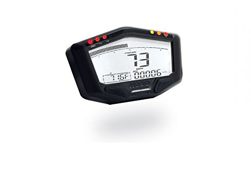 KOSO DB-02R (12V Vers.) mit ABE Tacho Drehzahlmesser | Power-Test-Funktion, 3-stufiger Schaltblitz, Betriebsstundenzähler, Uhr, Batterie-, Kilometer- und Voltanzeige, W2-Stecker