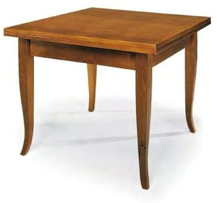 KONTE.DESIGN Tavolo SANTO SPIRITO Allungabile a Libro in legno nobilitato stile arte povera, finitura noce, 100 x 100/200 x 100 cm