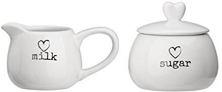 Premier Housewares Charm Milk and Sugar Set - White, Set of 2