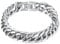PROSTEEL Herren Armband Edelstahl Panzerkette Armband schwer Glieder Link Kettenarmband 21cm Armkette Armreif, 12mm Breit, silber