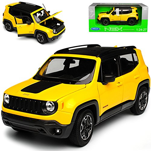 Welly Jeep Renegade SUV Gelb Ab 2014 1/24 Modell Auto mit individiuellem Wunschkennzeichen