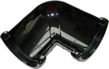 FloPlast Mini Gutter 76mm Black 90 Degree Gutter Angle