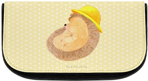 Mr. & Mrs. Panda Kosmetiktasche Igel Beten - Geschenk, Beauty Bag, Kosmetiktasche Damen, Make-Up Tasche, dankbar, Gott, Kosmetik Tasche, Tiere, Gute