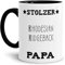 Tassendruck Hunde-Tasse Stolzer Rhodesian Ridgeback Papa Geschenkidee für das Herrchen/Mug/Cup/Becher/Innen & Henkel Schwarz