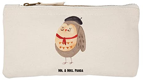 Mr. & Mrs. Panda Größe S Klein Schminktasche Eule Frankreich - Geschenk, Stiftemäppchen, Etui, Schlamperetui, Kosmetiktasche, Eule Deko,
