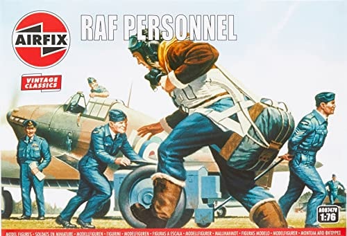 Airfix Model Figures Set - A00747V RAF Personnel - Model Building Kit Accessories, Plastic Model Kits for Adults & Children 8+, Set Includes 48 Unpainted Figures - Accessory for Dioramas