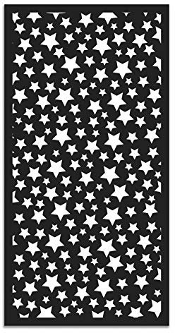 Panorama Vinylteppich Sterne Schwarz Farbe - 140 x 200cm - Waschbar rutschfest Küchenteppich