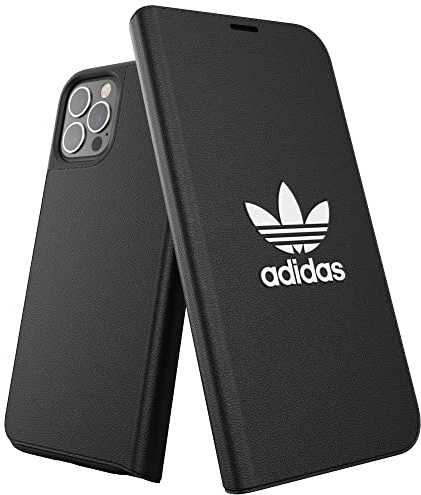 adidas Case Designed for iPhone 12 / iPhone 12 Pro 6.1, Booklet Drop-Tested Cases, Shockproof Raised Edges, Original Protective Case, Black