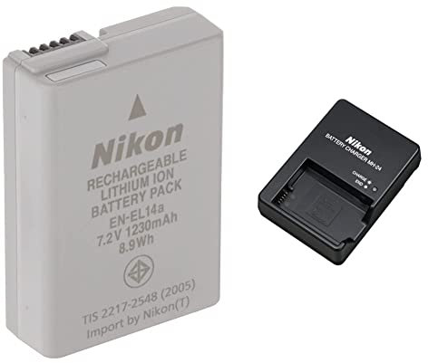 Nikon MH-24 Caricabatteria Rapido per EN-EL14, Nero & EN-EL14a Batteria al Lithium-Io