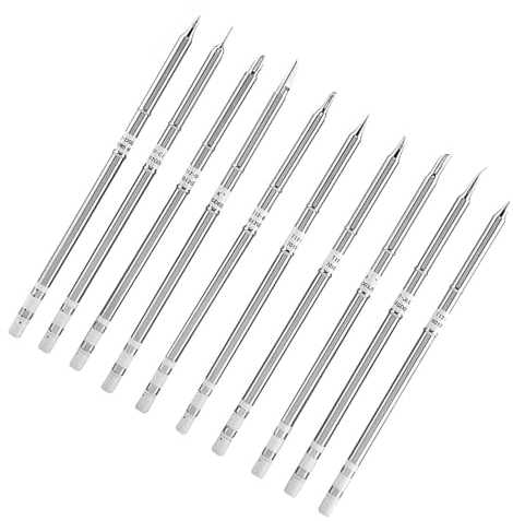 Lötkolbenspitzen der Serie T12 Austausch des Schweißwerkzeugs für die Nacharbeitsstation FX-951, Spitze der Lötstation(10 pieces) Lötkolbenspitze/Heizkern/Lötkolbenspitze