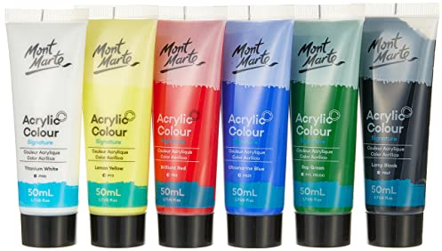MONT MARTE Acrylfarben-Set, 6 Stück x 50 ml