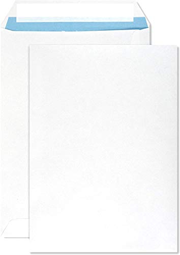 Netuno 50x Versandtasche DIN C5 Weiß 162 x 229 mm 90g großer Briefumschlag Maxibrief haftklebend ohne Fenster Umschlag C5 Briefkuvert a5 Versandtasche Papier envelope big