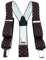 TigerTie Unisex Hosenträger in Y-Form mit 3 extra starken Clips - Farbe in bordeaux blau rot gemustert - hochwertige Verarbeitung - Breite 35 mm