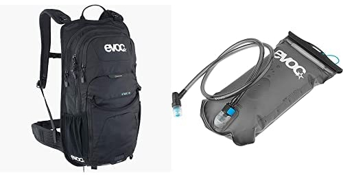 EVOC STAGE 12 Tagesrucksack für Outdoor-Aktivitäten HYDRATION BLADDER 1,5 Trinkblase für den Rucksack (12 L, Belüftungssystem, verstellbare Schultergurte, Trinkblasenfach) Schwarz/Carbon Grau