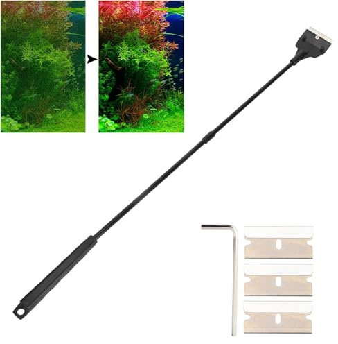 Raschietto Alghe Acquario, 54cm Pulitore Raschietto Alghe Raschietto Raschietto Di Alghe Sostituibili, Detergente Per Vetro Per Acquario, Rimozione Delle Aalga Per Acquari Di Vetro (L)