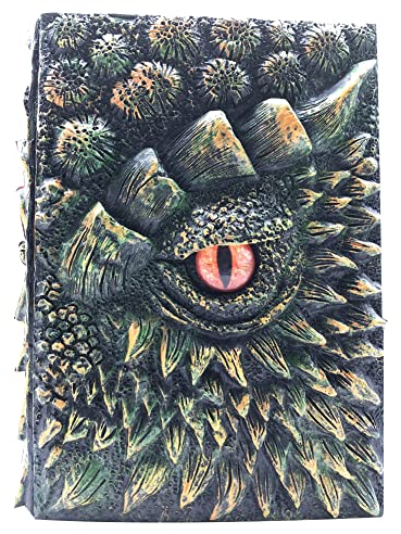 Drachenauge Magisches Notizbuch, 800 g Schreibjournal Notizbuch 3D-Kunst, Notizbuch A5 aus Leder mit Vintage-Prägung, Reisetagebuch, Gold
