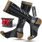 Rahhint 2 Paar Skisocken aus Merinowolle für Herren, Damen und Jugendliche, Kompressions-Snowboardsocken, Kniehohe, Dicke Thermosocken für Kaltes Wetter, Atmungsaktiv, Schnell Trocknend, Größe 35-51