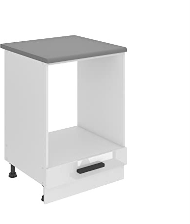 Belini Unterschrank SDP 60 cm, mit Arbeitsplatte, Weiß Hochglanz