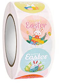 Rifuli # Osterhasen-Eier-Karikatur-Dekorations-Aufkleber-Aufkleber Feiertags-Atmosphäre-Dekoration entfernbar 500pcs/roll (A, A)