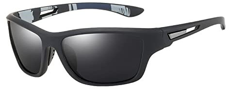 Herren- und Damen-Sonnenbrille zum Angeln, Fahren, Schattieren, Radfahren, Camping, Wandern Silhouette Sonnenbrille (Black, One Size)