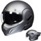 ILM Casco Moto Modulare Integrale per Uomo e Donna Apribile ATV UTV con Mentoniera Reversibile a 180°ECE Model-B707,Grigio Opaco, M