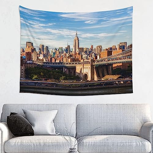 TOMPPY New York City bedruckter Wandteppich, ästhetisch, lustig, breit, Wandbehang für Schlafzimmer, Wohnzimmer, Wohnheim, Heimdekoration, 74 x 94 cm