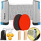Tischtennisschläger/Schläger,Ausziehbare Tischtennisnetze,6 Ping-Pong Bälle,1*Mesh Bag,tragbar Tischtennissets Für Anfänger, Familien Und Profis