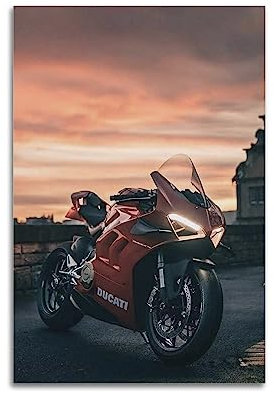 BITTU Motorrad-Poster für Ducati Panigale Sportbike, dekoratives Gemälde, Leinwand, Wand- und Kunstbild, 50 x 75 cm
