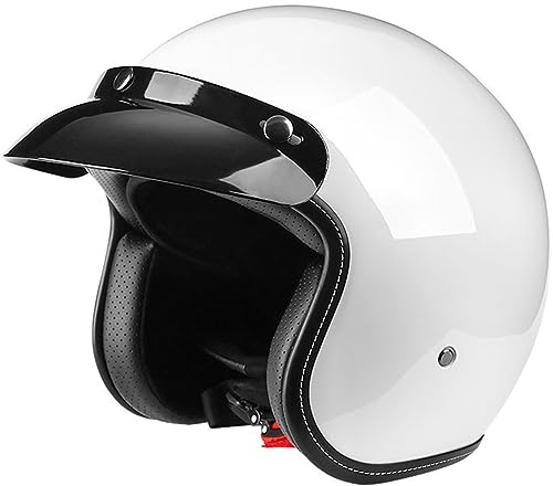 Moto Casque Bol, Open Face Classic Sun Casque Moto Jet Vintage, Casques Vintage à Face Ouverte,- ECE Homologué en pour Scooter Chopper - Casque De Moto Homme Et Femme Pilot 3,M