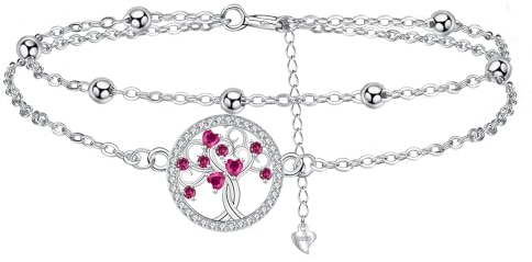 Arrebol Bracelet Arbre de Vie Argent Sterling 925 Bracelet Femmes avec Zirconium Cadeaux Original pour Femmes Mère Épouse - Réglable(16cm+4)