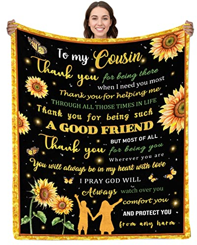 Aotximlat to My Cousin Decke und Überwürfe Geburtstagsgeschenke für Cousin Überwurfdecken für Cousin Decke für Bett Couch Sofa 127 x 152 cm