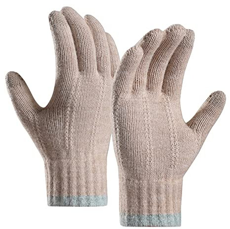 Winterhandschuhe Winter Warm Fingerhandschuhe Sport Handschuhe Touch Sport Fahrrad Warm Winddicht Handschuhe Strick Gloves Radfahren Wandern Arbeit
