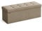 SONGMICS MAZIE Collection - Storage Ottoman Bench, 110 cm Folding Foot Rest Stool, End of Bed Bench, Easy Assembly, for Living Room, Bedroom, Entryway, Camel Brown LSF077K51