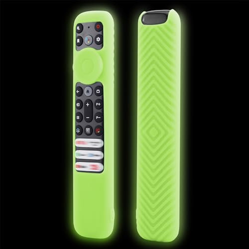 JCMOYUTY RC923 Remote Cover Case for TCL RC902V RC902V1 FMR1 / RC833 GUB1 (2023) TCL LED Smart TV Remote Control Silicone Green Sleeve Glow in Dark