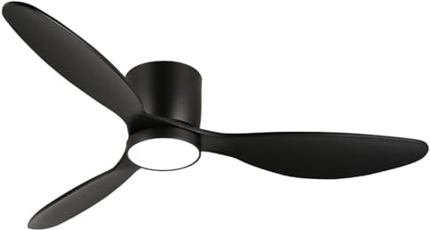 reiga 132CM Diameters Low Modern Profile Ceiling Fans with Lights and Remote, Adjustable Led Light and Timing, Reversible DC Motor