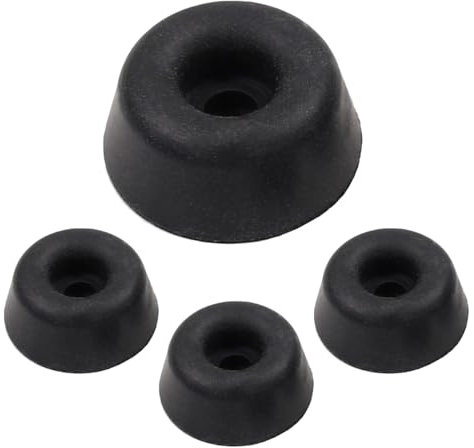 19mm Toilet Seat Buffer Pads Black Rubber Buffer Damper Toilet Seat for Slam & Noise Dampener Doors Drawers Floor Surface Protection Feet Pads Pack of 4.