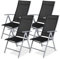 LIFERUN Gartenstuhl Hochlehner Klappbar, 4er Set, Aluminium, mit 7-Fach Verstellbar Rückenlehne, Bis 120 kg, Leicht Alu Gartenstühle Balkonstuhl Esszimmerstuhl Campingstühle fur Outdoor 4pcs