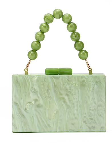 EVEOUT Pochette in Acrilico Donna Elegante Borsa Acrilico da sposa Clutch vena di marmo con catena Borsa a tracolla per Festa Matrimonio