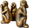 Statuen-Set mit 3 weisen Affen – Hören Sie kein Böse, sehen Sie kein Böse, sprechen Sie kein Böses – dekorative Affenfiguren aus Kunstharz für Zuhause und Büro – künstlerische Heimdekoration –