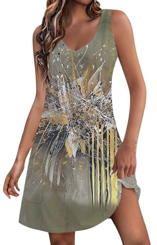 Robe Femme Chic Et Elegant, Robe Femme Ete Mi Longue De Soirée Boheme Chic Ceremonie Cérémonie pour Ronde Robe Rose Poudré Femme Vintage Années 50 Pin Up en Jeans Mariée Robes (3-Marron,XXL)