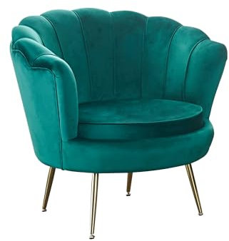 Dynamic24 Muschelsessel Samt Grün Relaxsessel Polstersessel Ohrensessel Loungesessel