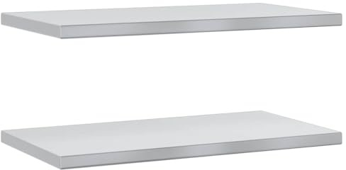 vidaXL Wandregale 2 STK. 75x40 cm Silbern Edelstahl