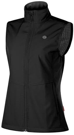 KUTOOK Weste Damen Sommer Leicht Ärmellos Laufweste Sportweste Fahrradweste Radweste Winter Softshell Fleece für Outdoor Hundesport Golf Schwarz XL
