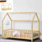 DELUKE® Kinderbett 70x140 cm LULO - Inkl. Lattenrost, Rausfallschutz | Einzelbett Hausbett Kinderzimmer Bodenbett Kinder Bett Klein Montessori Bett | Braun