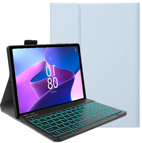 FKQLH Funda con Teclado para Lenovo Tab Plus 11,5'' 2024 TB351FU, QWERTY Teclado Inalambrico Bluetooth Desmontable Retroiluminada para Lenovo Tab Plus 11,5'' 2024 TB351FU, Azul