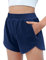 Arshiner Kinder Shorts Marineblau Sommer Kurze Hose Mädchen Athletisch Shorts Running Radlerhose Sportshorts Freizeit Hot Pants mit Mesh Liner und Zip-Taschen 150/11-12 Jahre