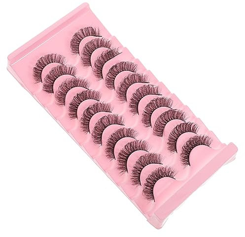 DRESSOOS 10paia Ciglia Finte Naturali Extension Per Ciglia Da Donna Kit Di Materiale Leggero e Realistico Per Uso Quotidiano e Feste