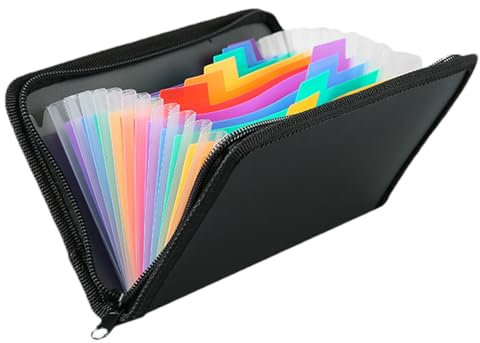 VARKAGE A6 Dokumentenmappe, Fächermappe mit Mehreren Fächern, Kassenzettel Aufbewahrung für Schecks Rechnungen Quittungen Coupon Tickets